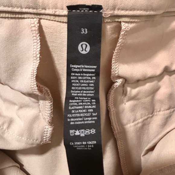 Lululemon ABC Slim-Fit Trouser 33” Cotton Versa Twill - Picture 6 of 6